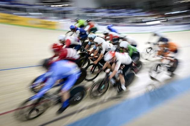Belgian Jules Hesters pictured in action during the men s Elimination final at the first day of the 2026 UEC Track Elite European Championships, in Konya, Turkey, Sunday 01 February 2026. The European Championships take place from 01 to 05 February 2026. DIRKxWAEM  x160281698x