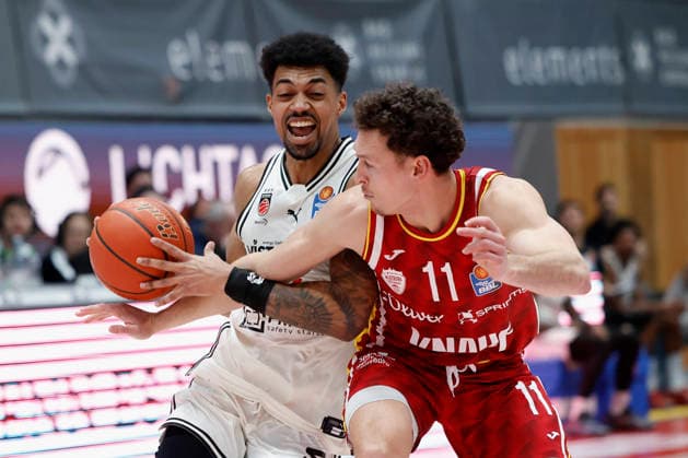 f l n r Ibrahim Watson Bamberg Baskets, 2 and Brae Ivey Fitness First Wuerzburg Baskets, 11 01 02 2026, Basketball, BBL, Fitness First Wuerzburg Baskets vs BMA365 Bamberg Baskets, GER, Wuerzburg, Tectake Arena Copyright: HMBxMedia xHeikoxBecker