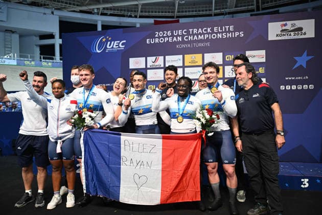 01-02-2026 European Championships Elite Track; Giornata 01; 2026, France; Helal Rayan; Oliviero, Etienne; Gillion, Timmy; Derache, Tom; Konya - Velodrom; 