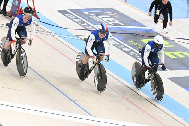 01-02-2026 European Championships Elite Track; Giornata 01; 2026, France; Helal Rayan; Oliviero, Etienne; Gillion, Timmy; Konya - Velodrom; 