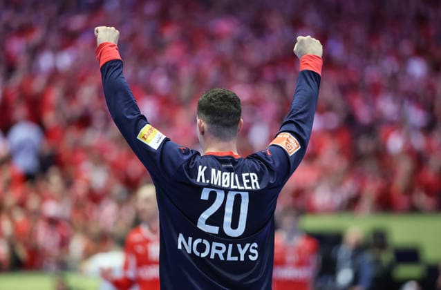 Denmark v Germany - Men s EHF EURO 2026 Final Kevin Moller of Denmark celebrate during the Men s EHF EURO 2026 Final match between Denmark and Germany at Jyske Bank Boxen on February 1, 2026 in Herning, Denmark.  SanjinxStrukic PIXSELL