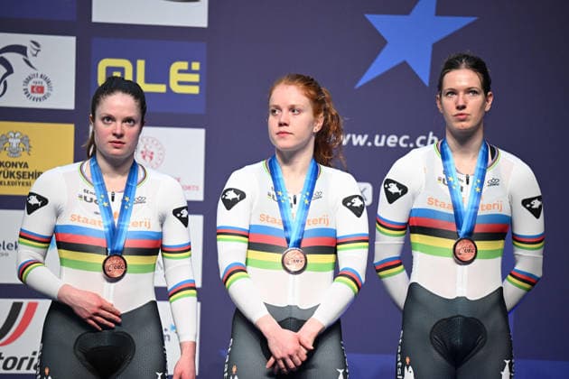 01-02-2026 European Championships Elite Women Track; Giornata 01; 2026, Olanda; Van De Wouw, Hetty; Van Der Peet, Steffie; Kalee, Kimberly; Konya - Velodrom; 