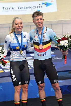 01-02-2026 European Championships Elite Women Track; Giornata 01; 2026, Belgium; Hesters, Helene; Hesters, Jules; Konya - Velodrom; 