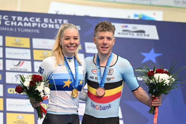01-02-2026 European Championships Elite Women Track; Giornata 01; 2026, Belgium; Hesters, Helene; Hesters, Jules; Konya - Velodrom; 