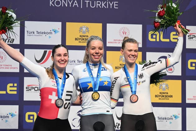 01-02-2026 European Championships Elite Women Track; Giornata 01; 2026, Belgium; 2026, Svizzera; 2026, Germany; Hesters, Helene; Seitz, Aline; Reissner, Lena Charlotte; Konya - Velodrom; 