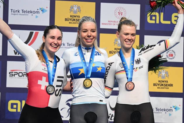 01-02-2026 European Championships Elite Women Track; Giornata 01; 2026, Belgium; 2026, Svizzera; 2026, Germany; Hesters, Helene; Seitz, Aline; Reissner, Lena Charlotte; Konya - Velodrom; 