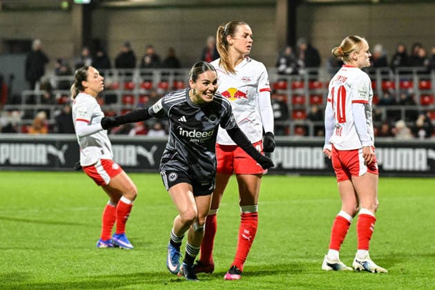 Soccer I Women I Season 2025 2026 I Bundesliga I Matchday 16 I RB Leipzig Eintracht Frankfurt I 01 02 2026 Goal celebration Ereleta Memeti 27, Eintracht Frankfurt after her goal for 2 0 from Frankfurts point of view Leipzig RB Training Center, Cottaweg 7 Saxony Germany Copyright: xLobeca InesxHähnelx