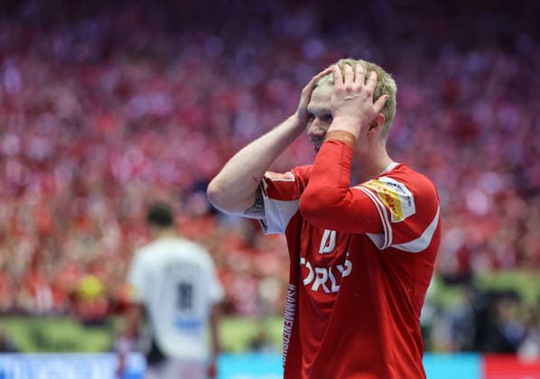 Denmark v Germany - Men s EHF EURO 2026 Final Magnus Saugstrup of Denmark celebrate after the Men s EHF EURO 2026 Final match between Denmark and Germany at Jyske Bank Boxen on February 1, 2026 in Herning, Denmark.  SanjinxStrukic PIXSELL