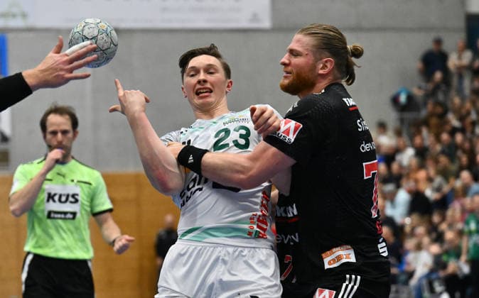 01 02 2026 Handball season 2025 2026 Test match friendly HC Erlangen HCE Frisch Auf Göppingen xwoxzix Ole Pregler 23, Frisch Auf Göppingen Maciej Gebala 77, HC Erlangen HCE