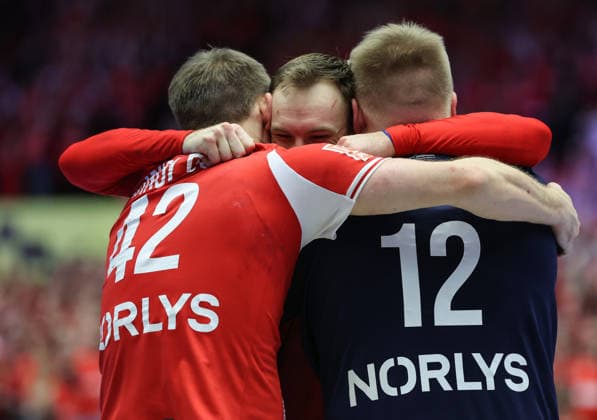 Denmark v Germany - Men s EHF EURO 2026 Final Team Denmark celebrate after the Men s EHF EURO 2026 Final match between Denmark and Germany at Jyske Bank Boxen on February 1, 2026 in Herning, Denmark.  SanjinxStrukic PIXSELL