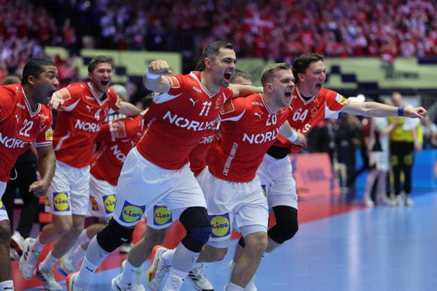 Denmark v Germany - Men s EHF EURO 2026 Final Team Denmark celebrate after the Men s EHF EURO 2026 Final match between Denmark and Germany at Jyske Bank Boxen on February 1, 2026 in Herning, Denmark.  SanjinxStrukic PIXSELL