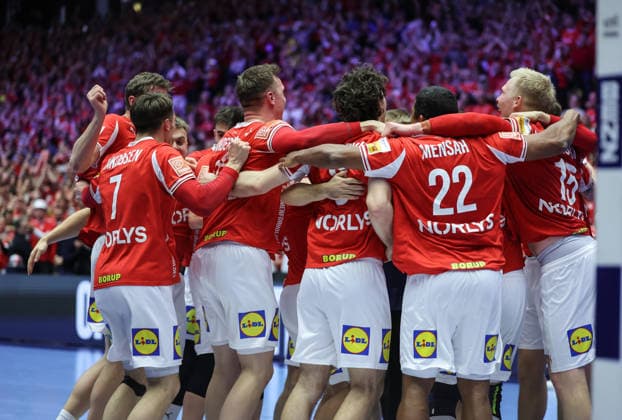 Denmark v Germany - Men s EHF EURO 2026 Final Team Denmark celebrate after the Men s EHF EURO 2026 Final match between Denmark and Germany at Jyske Bank Boxen on February 1, 2026 in Herning, Denmark.  SanjinxStrukic PIXSELL