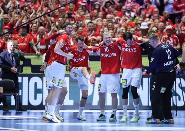Denmark v Germany - Men s EHF EURO 2026 Final Team Denmark celebrate after the Men s EHF EURO 2026 Final match between Denmark and Germany at Jyske Bank Boxen on February 1, 2026 in Herning, Denmark.  SanjinxStrukic PIXSELL