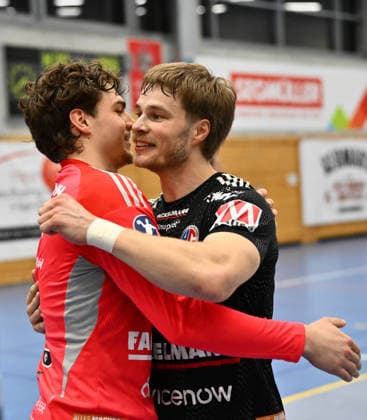 01 02 2026 Handball season 2025 2026 Test match Friendly match HC Erlangen HCE Frisch Auf Göppingen xwoxzix Tin Herceg 99, HC Erlangen HCE Christopher Bissel 21, HC Erlangen HCE Cheers of joy after the end of the match