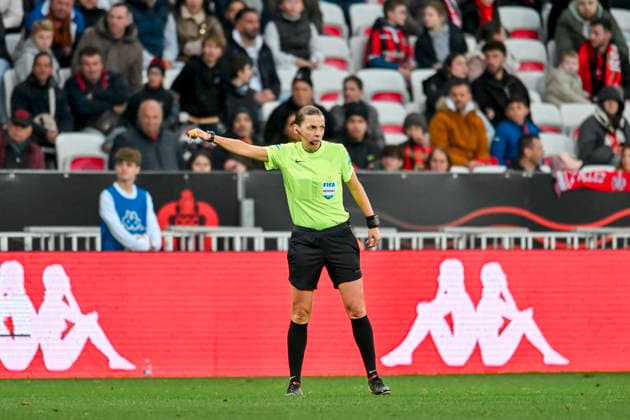 FOOTBALL : Nice (OGCN) vs Brest (SB29) - ligue 1 - 1 2 26 Stephanie Frappart during the French L1 2025-2026 season football match between Nice (OGCN) and Brest (SB) at Allianz Riviera stadium of Nice, south France, on February 1, 2026. NICEFrance  Copyright: xFredericxDIDESx