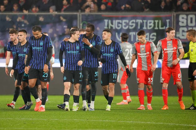 1st February 2026; Stadio Giovanni Zini, Cremona, Lombardy, Italy, Serie A Football, Cremonese versus Inter Milan; Piotr Zieli& x144;ski of FC Inter celebrates after scoring goal in the 31th minute for 0-2  EmanuelexPennacchio Content restricted for UK based newspaper
