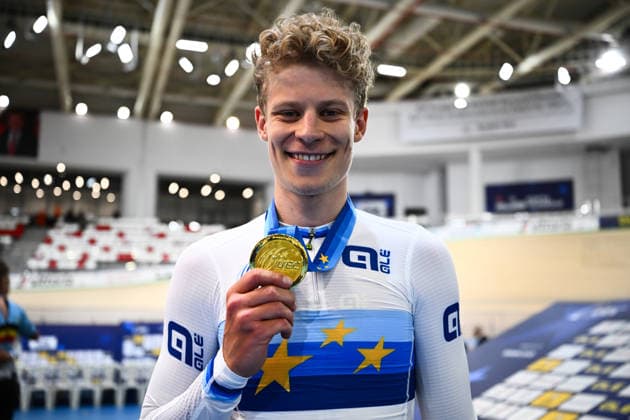 2026 UEC Track Elite European Championships Picture by Olly Hassell SWpix.com - 01 02 2026 - Cycling - 2026 UEC Track Elite European Championships - Konya Velodrome, Konya, Türkiye - Men s Elimination Race Final - Tobias Hansen Aagaard (Denmark) wins the Gold Medal Copyright: x xSWpix.comx(t axPhotographyxHubxLtd)xOllyxHassell SWpix.comx SWP-3177-0138