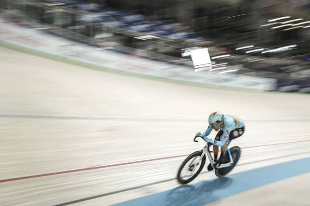 2026 UEC European Track cycling, Rad, Radsport, Bahnrad, Bahn Championships kick off in Konya KONYA, TURKIYE - FEBRUARY 1: Helene Hesters of Belgium competes during qualifying sprint for women during 2026 UEC Track Cycling European Championships, organized in collaboration between the Turkish Cycling Federation and the European Cycling Union (UEC), in Konya, Turkiye on February 1, 2026. Dilara Irem Sancar Anadolu Konya Turkey. Editorial use only. Please get in touch for any other usage.  Copyright: x2026xAnadoluxDilaraxIremxSancarx