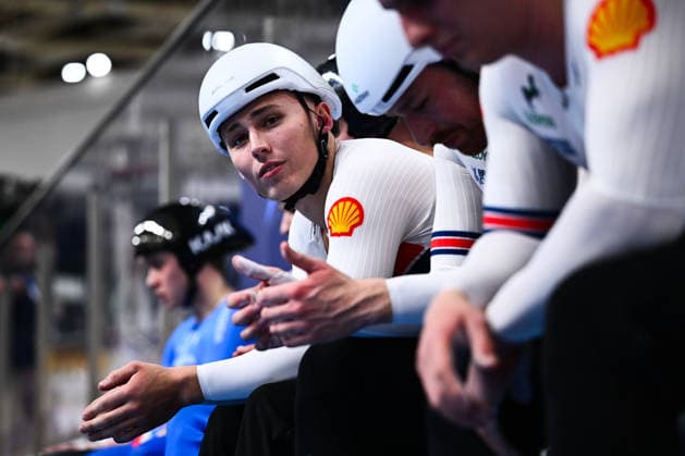 2026 UEC Track Elite European Championships Picture by Olly Hassell SWpix.com - 01 02 2026 - Cycling - 2026 UEC Track Elite European Championships - Konya Velodrome, Konya, Türkiye - Men s Team Sprint First Round - Harry Radford (Great Britain) Copyright: x xSWpix.comx(t axPhotographyxHubxLtd)xOllyxHassell SWpix.comx SWP-3177-0152