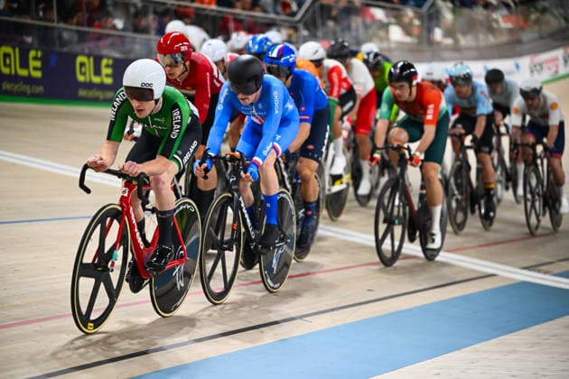 2026 UEC Track Elite European Championships Picture by Olly Hassell SWpix.com - 01 02 2026 - Cycling - 2026 UEC Track Elite European Championships - Konya Velodrome, Konya, Türkiye - Men s Elimination Race Final - Matti Dobbins (Ireland) Copyright: x xSWpix.comx(t axPhotographyxHubxLtd)xOllyxHassell SWpix.comx SWP-3177-0163