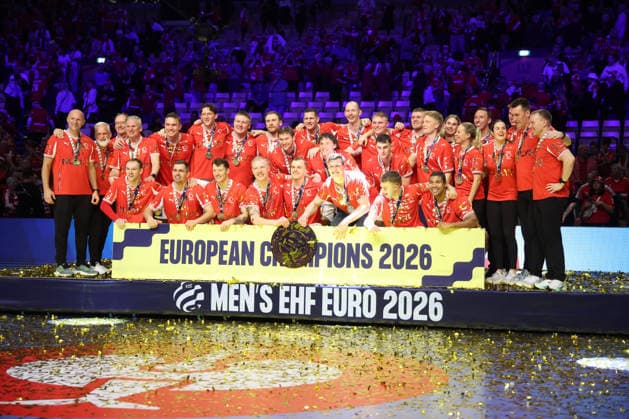 Medal Ceremony - Men s EHF EURO 2026 Final Gold medalist Team Denmark during the Men s EHF EURO 2026 medal ceremony at Jyske Bank Boxen on February 1, 2026 in Herning, Denmark.  SanjinxStrukic PIXSELL