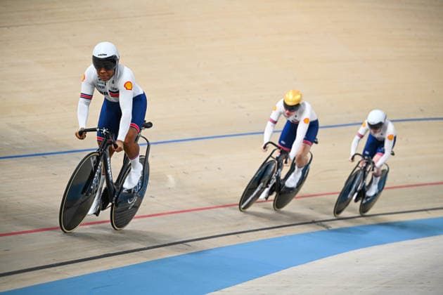 2026 UEC Track Elite European Championships Picture by Olly Hassell SWpix.com - 01 02 2026 - Cycling - 2026 UEC Track Elite European Championships - Konya Velodrome, Konya, Türkiye - Women s Team Sprint Final for Gold - Rhianna Parris-Smith (Great Britain), Sophie Capewell (Great Britain), Lowri Thomas (Great Britain) Copyright: x xSWpix.comx(t axPhotographyxHubxLtd)xOllyxHassell SWpix.comx SWP-3177-0172