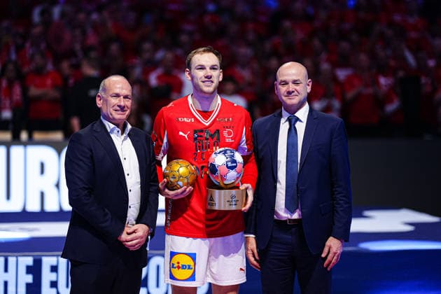 Mathias Gidsel Denmark, 19 elected MVP DEN, Denmark vs Germany, Handball, EHF European Championship 2026, Final, 01 02 2026 DEN, Denmark vs Germany, Handball, EHF European Championship 2026, Final, 01 02 2026 Herning Copyright: xEibner-Pressefoto MarcelxvonxFehrnx EP_MFN