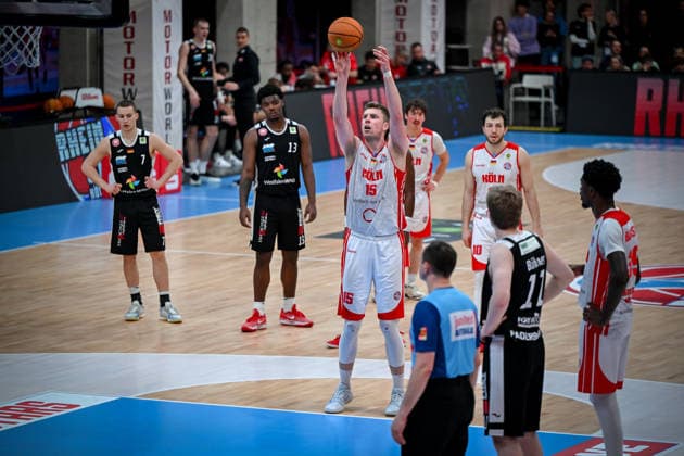 Barmer 2 Basketball Bundesliga ProA Rheinstars Köln vs Paderborn Baskets, 01 02 2026 Björn Rohwer RheinStarsKöln 15 , Barmer 2 Basketball Bundesliga ProA Rheinstars Köln vs Paderborn Baskets on 01 02 2026 at Motorworld Köln in Cologne North Rhine-Westphalia Copyright: xBEAUTIFULxSPORTS Mueller-Laschetx