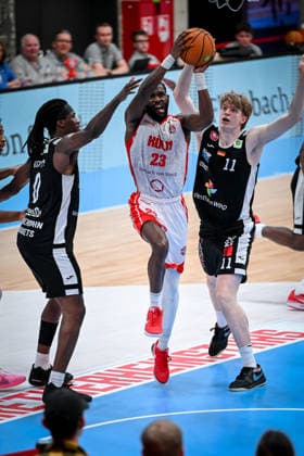 Barmer 2 Basketball Bundesliga ProA Rheinstars Köln vs Paderborn Baskets, 01 02 2026 Michael Jordan Miller RheinStarsKöln 23 , Barmer 2 Basketball Bundesliga ProA Rheinstars Köln vs Paderborn Baskets on 01 02 2026 at Motorworld Köln in Cologne North Rhine-Westphalia Copyright: xBEAUTIFULxSPORTS Mueller-Laschetx