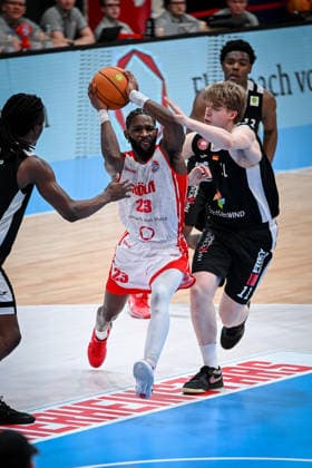 Barmer 2 Basketball Bundesliga ProA Rheinstars Köln vs Paderborn Baskets, 01 02 2026 Michael Jordan Miller RheinStarsKöln 23 , Barmer 2 Basketball Bundesliga ProA Rheinstars Köln vs Paderborn Baskets on 01 02 2026 at Motorworld Köln in Cologne North Rhine-Westphalia Copyright: xBEAUTIFULxSPORTS Mueller-Laschetx
