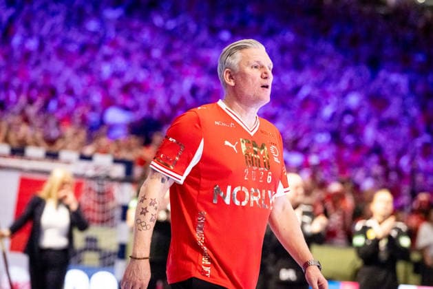 HERNING, DENMARK - FEBRUARY 1: Gold team Denmark, Nikolaj Jacobsen (Denmark, Head Coach) during the EHF EURO 2026 Final match between Denmark vs Germany at Jyske Bank Boxen Arena on February 1, 2026 in Herning, Denmark. Midtjylland Denmark Copyright: xMarioxM.xKobergx