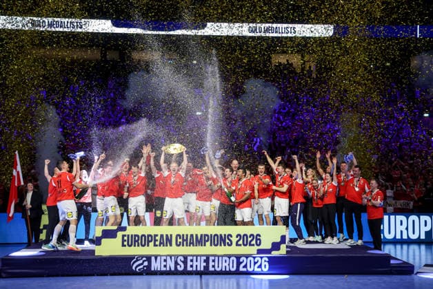 Medal Ceremony - Men s EHF EURO 2026 Final Gold medalist Team Denmark during the Men s EHF EURO 2026 medal ceremony at Jyske Bank Boxen on February 1, 2026 in Herning, Denmark.  SanjinxStrukic PIXSELL