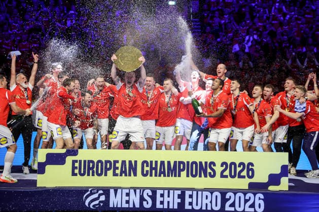 Medal Ceremony - Men s EHF EURO 2026 Final Gold medalist Team Denmark during the Men s EHF EURO 2026 medal ceremony at Jyske Bank Boxen on February 1, 2026 in Herning, Denmark.  SanjinxStrukic PIXSELL