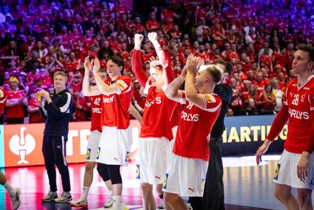 HERNING, DENMARK - FEBRUARY 1: celebration after victory team Denmark during the EHF EURO 2026 Final match between Denmark vs Germany at Jyske Bank Boxen Arena on February 1, 2026 in Herning, Denmark. Midtjylland Denmark Copyright: xMarioxM.xKobergx