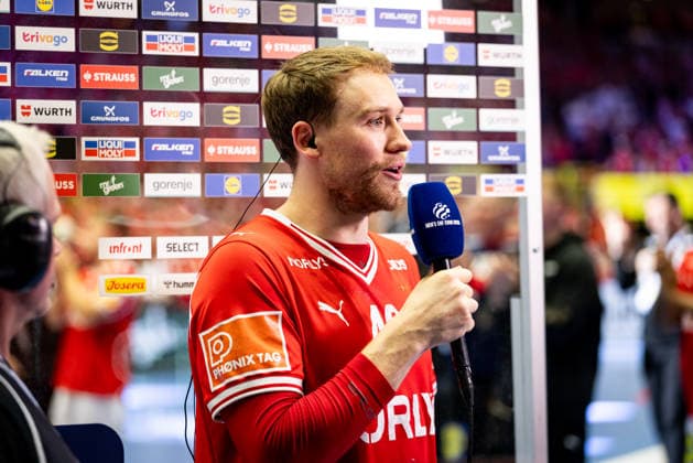 HERNING, DENMARK - FEBRUARY 1: Simon Pytlick (Denmark, 43) after the game during the EHF EURO 2026 Final match between Denmark vs Germany at Jyske Bank Boxen Arena on February 1, 2026 in Herning, Denmark. Midtjylland Denmark Copyright: xMarioxM.xKobergx