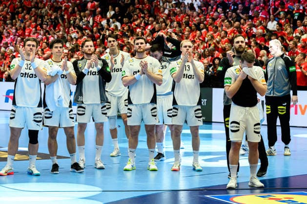 Herning Handball EM 2026 Final Denmark Germany the team of Germany, dissatisfied disappointed dejected frustrated, Herning Jyske Bank Boxing Denmark