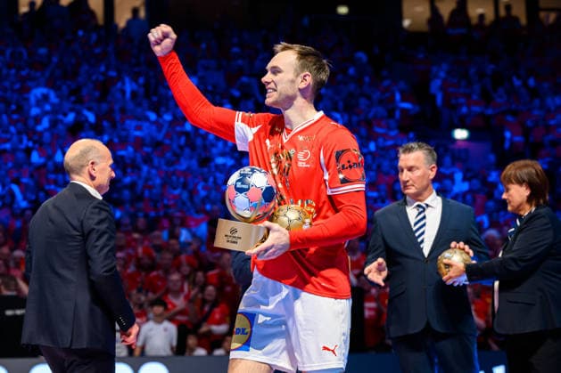 Herning Handball EM 2026 Final Denmark Germany Denmarks Mathias Gidsel MVP Herning Jyske Bank Boxing Denmark