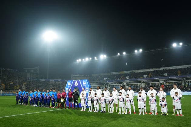Line up during the Serie A soccer match between Parma and Juventus at Ennio Tardini Stadium in Parma, North Italy, Sunday, February 1, 2026. Soccer  Copyright: xMassimoxPaolone LaPressex