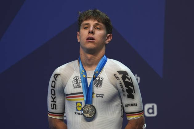 2026 UEC European Track cycling, Rad, Radsport, Bahnrad, Bahn Championships in Konya KONYA, TURKIYE - FEBRUARY 1: Tim TornTuetenberg of Germany is seen with silver medal after competing Men s elimination race final during 2026 UEC Track Cycling European Championships in Konya, Turkiye on February 1, 2026. Dilara Irem Sancar Anadolu Konya Turkey. Editorial use only. Please get in touch for any other usage.  Copyright: x2026xAnadoluxDilaraxIremxSancarx