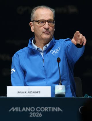 (260201) -- MILAN, Feb. 1, 2026 -- International Olympic Committee (IOC) spokesperson Mark Adams attends the IOC Executive Board press conference, PK, Pressekonferenz at the main press center of Milan-Cortina 2026 Olympic Winter games, Winterspiele,Spiele, Summer games in Milan, Italy, Feb. 1, 2026. ) (SP)ITALY-MILAN-IOC EXECUTIVE BOARD-PRESS CONFERENCE DuxXiaoyi 