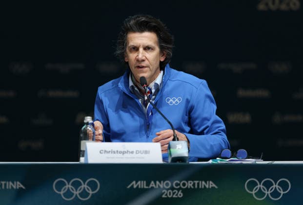 (260201) -- MILAN, Feb. 1, 2026 -- Olympic Games, Olympische Spiele, Olympia, OS Executive Director Christophe Dubi attends the International Olympic Committee (IOC) Executive Board press conference, PK, Pressekonferenz at the main press center of Milan-Cortina 2026 Olympic Winter games, Winterspiele,Spiele, Summer games in Milan, Italy, Feb. 1, 2026. ) (SP)ITALY-MILAN-IOC EXECUTIVE BOARD-PRESS CONFERENCE DuxXiaoyi 