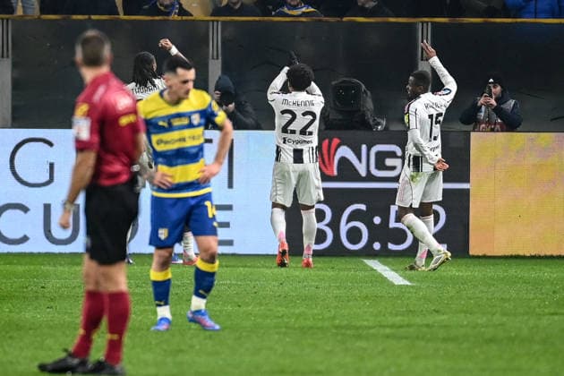 Weston Mckennie (Juventus Fc) celebrating his goal during Parma Calcio vs Juventus FC, Italian soccer Serie A match in Parma, Italy, February 01 2026  Copyright: xGianlucaxRicci IPAxSportx xipa-agency.netx xx IPA_70859460 IPA_Agency_IPA70859460