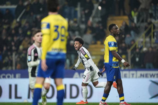 Juventus™ Weston McKennie celebrates after scoring the 0-2 goal for his team during the Serie A soccer match between Parma and Juventus at Ennio Tardini Stadium in Parma, North Italy, Sunday, February 1, 2026. Soccer  Copyright: xMassimoxPaolone LaPressex
