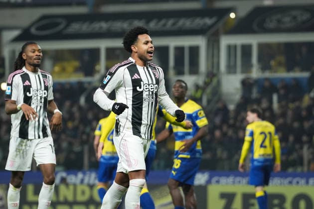 Juventus™ Weston McKennie celebrates after scoring the 0-2 goal for his team during the Serie A soccer match between Parma and Juventus at Ennio Tardini Stadium in Parma, North Italy, Sunday, February 1, 2026. Soccer  Copyright: xMassimoxPaolone LaPressex