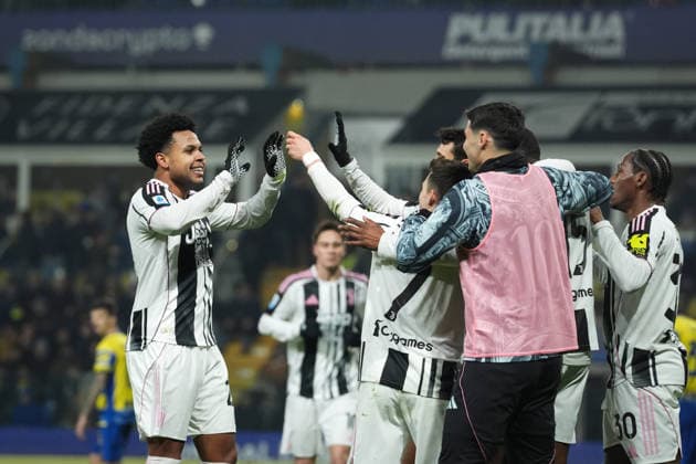 Juventus™ Weston McKennie celebrates after scoring the 0-2 goal for his team during the Serie A soccer match between Parma and Juventus at Ennio Tardini Stadium in Parma, North Italy, Sunday, February 1, 2026. Soccer  Copyright: xMassimoxPaolone LaPressex