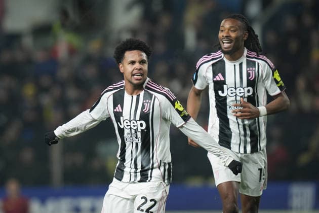 Juventus™ Weston McKennie celebrates after scoring the 0-2 goal for his team during the Serie A soccer match between Parma and Juventus at Ennio Tardini Stadium in Parma, North Italy, Sunday, February 1, 2026. Soccer  Copyright: xMassimoxPaolone LaPressex