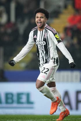 Juventus™ Weston McKennie celebrates after scoring the 0-2 goal for his team during the Serie A soccer match between Parma and Juventus at Ennio Tardini Stadium in Parma, North Italy, Sunday, February 1, 2026. Soccer  Copyright: xMassimoxPaolone LaPressex