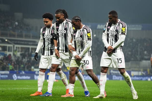 Juventus™ Jonathan David celebrates after scoring the 1-4 goal for his team during the Serie A soccer match between Parma and Juventus at Ennio Tardini Stadium in Parma, North Italy, Sunday, February 1, 2026. Soccer  Copyright: xMassimoxPaolone LaPressex
