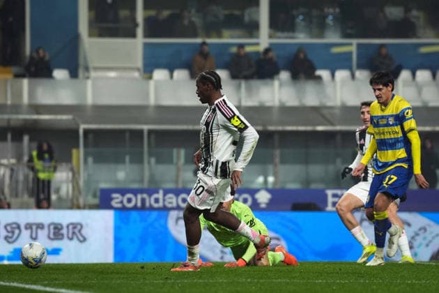 Juventus™ Jonathan David goal 1-4 during the Serie A soccer match between Parma and Juventus at Ennio Tardini Stadium in Parma, North Italy, Sunday, February 1, 2026. Soccer  Copyright: xMassimoxPaolone LaPressex