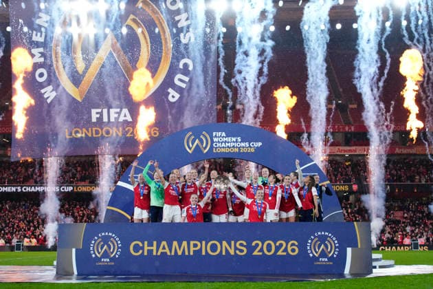 Arsenal Women FC v SC Corinthians - FIFA Women s Champions Cup 2026 Final Arsenal players celebrates victory after the FIFA Women s Champions Cup 2026 Final match between Arsenal Women FC and SC Corinthians at Arsenal Stadium on February 1, 2026 in London, United Kingdom. London England United Kingdom  Copyright: xJosexBretonx originalFilename:bretonhernandez-arsenalw260201_npm4f.jpg